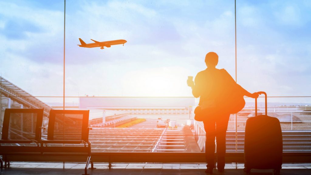 Traveler in airport