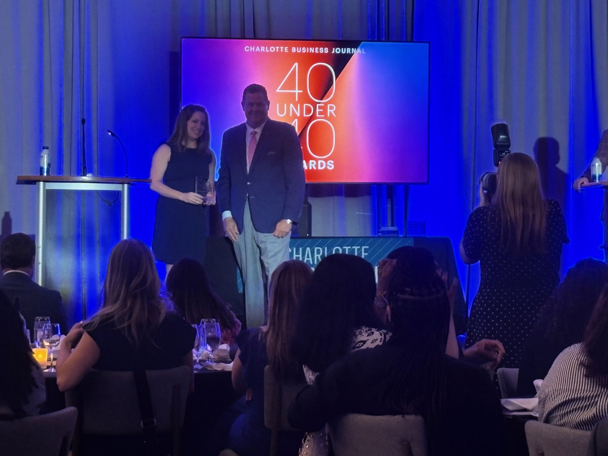 Partner Colleen F. Molner accepts 40 Under 40 Award. 
